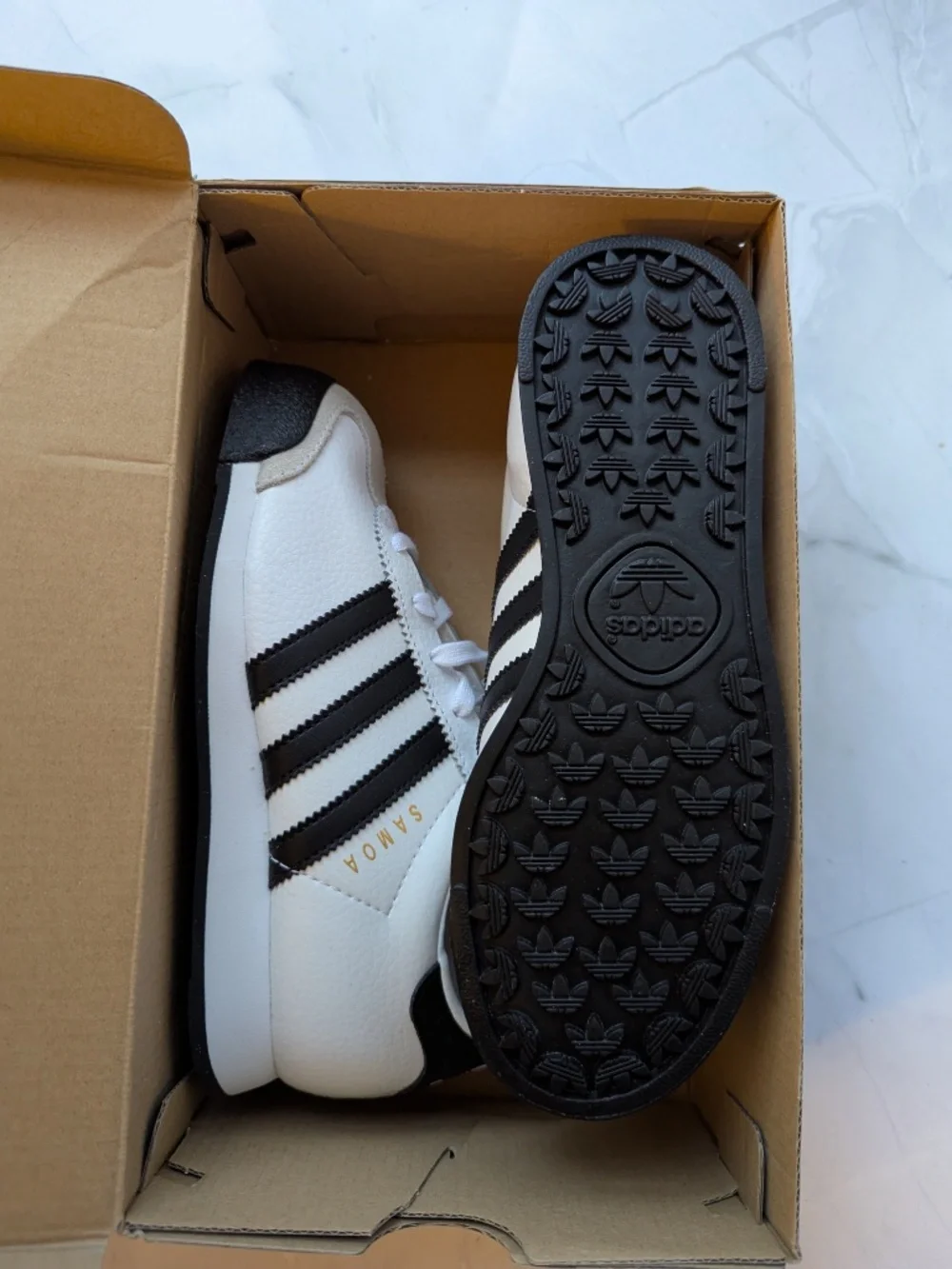 Adidas Black & White Samoas (Brand New)